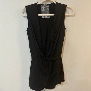 Young Fabulous & Broke Deep V-Neck Sleeveless Black Romper Women's Size XS